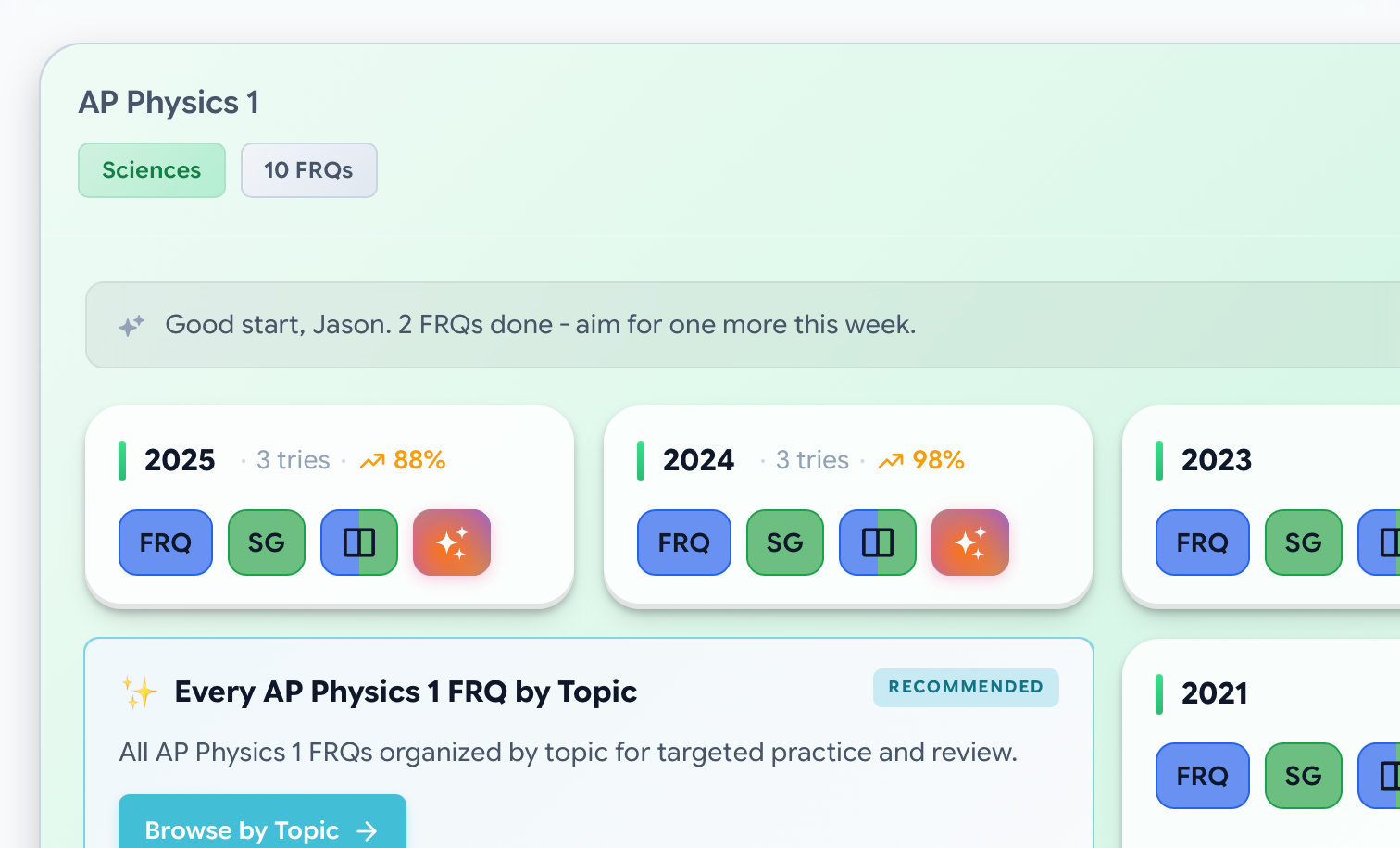 FRQ Dashboard
